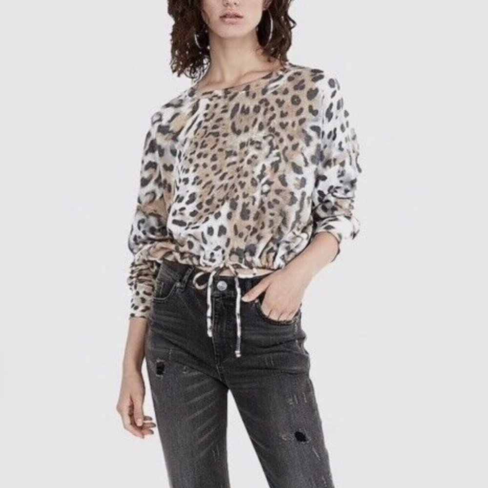 Express One Eleven Leopard Sweatshirt